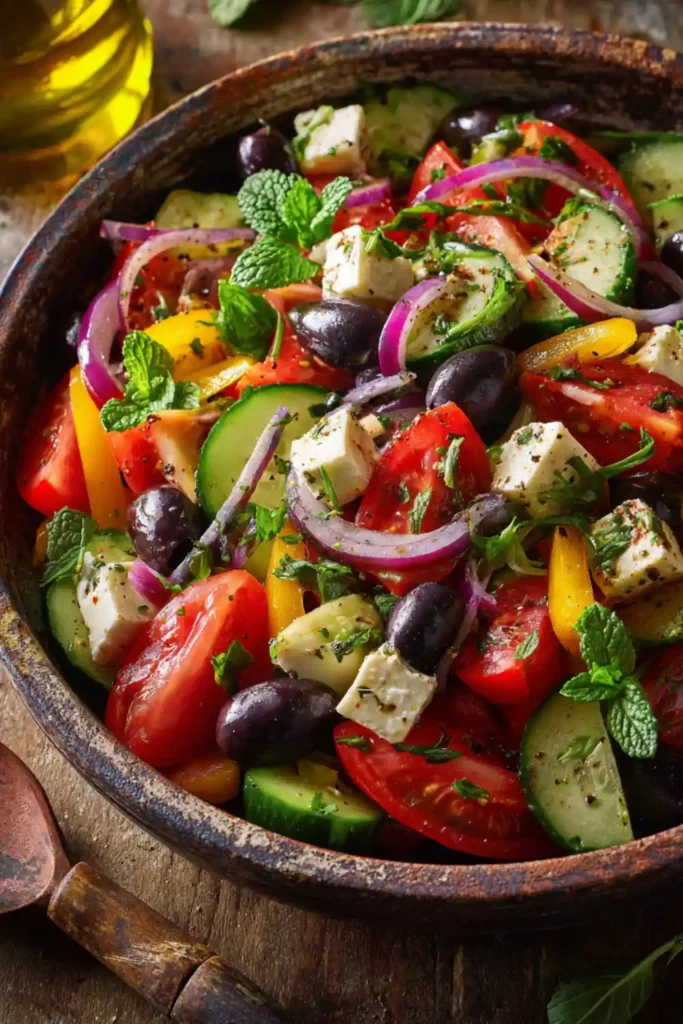 Fresh Mediterranean Salads: 5 Easy & Delicious Recipes 11 The Ultimate Guide to Mediterranean Salads - colorful healthy bowl