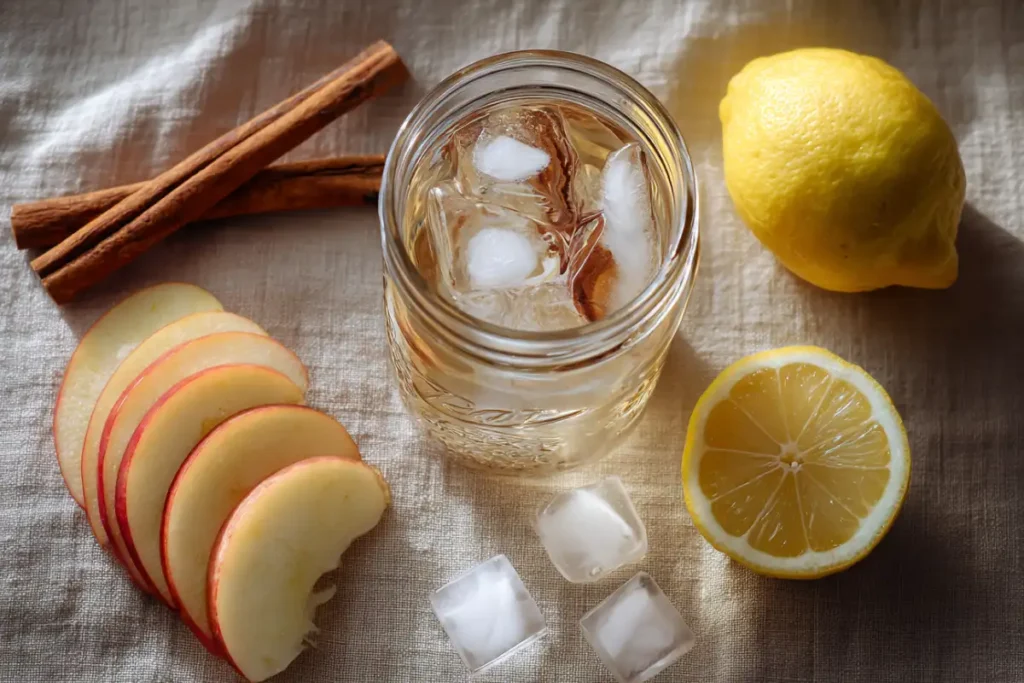 Try Apple Cinnamon Infused Water for a Healthy Fall Boost 12 Neatly arranged ingredients for apple cinnamon infused water