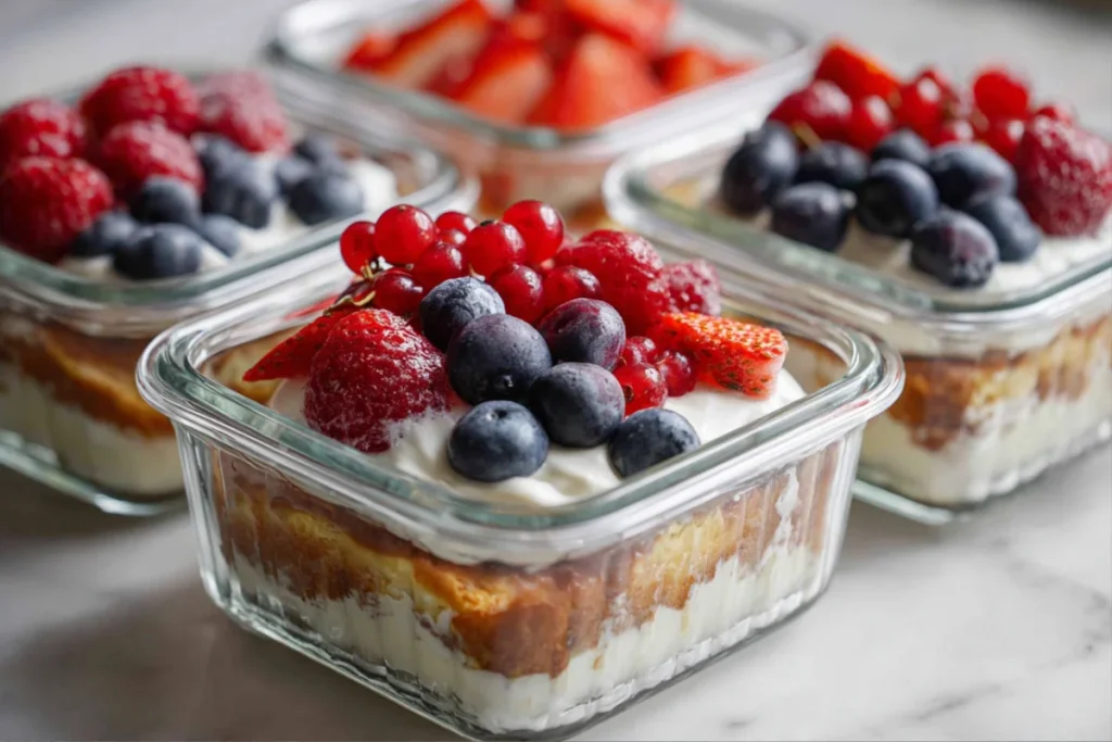 Blueberry Cottage Cheese Breakfast Bake : Easy, Protein-Rich Recipe You’ll Love 20 Meal prep containers with blueberry cottage cheese bake portions