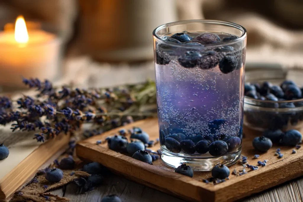 Blueberry Lavender Infused Water for Relaxation and Calm 17 Closing scene with handwritten note and infused water