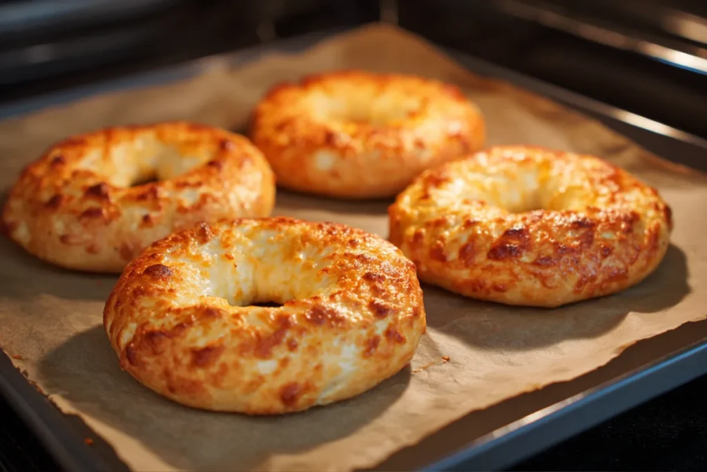 Cottage Cheese Bagels (3 Ingredients): The Best High-Protein Breakfast You’ll Ever Bake 15 Golden baked cottage cheese bagels on tray