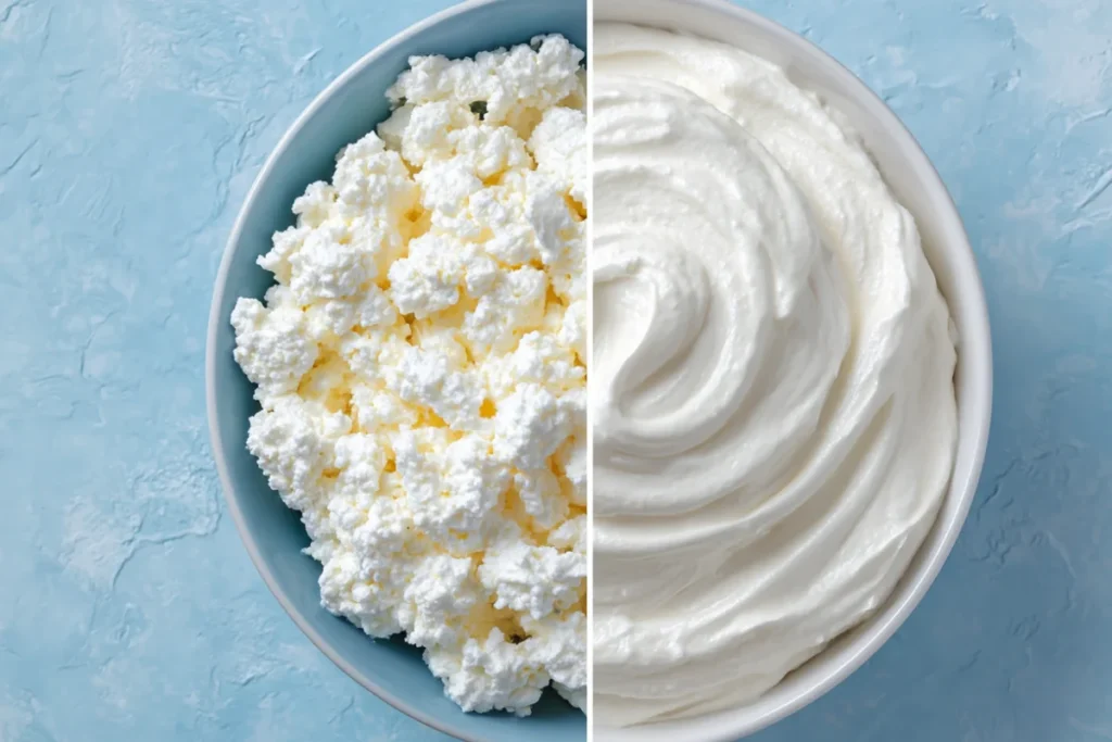 The Best Cottage Cheese Chocolate Mousse in 10 Minutes 19 Cottage cheese before and after blending into mousse