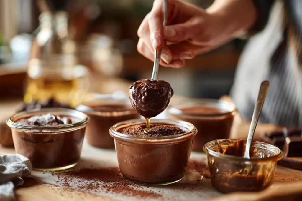 The Best Cottage Cheese Chocolate Mousse in 10 Minutes 22 Tasting chocolate mousse and adjusting sweetness