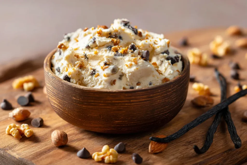 Cottage Cheese Cookie Dough: Healthy, High-Protein, No-Bake Recipe 23 Final serving of cottage cheese cookie dough with toppings