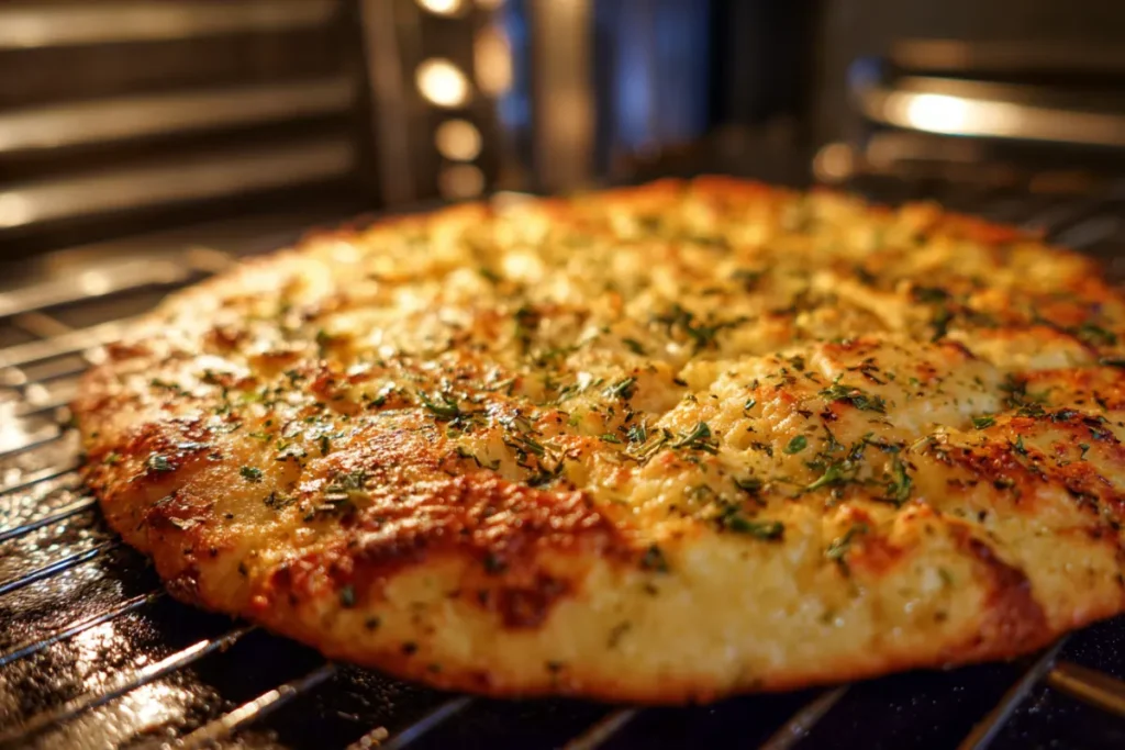 Cottage Cheese Pizza Crust Recipe – Quick, Healthy & Easy 32 Crispy baked cottage cheese pizza crust on stone