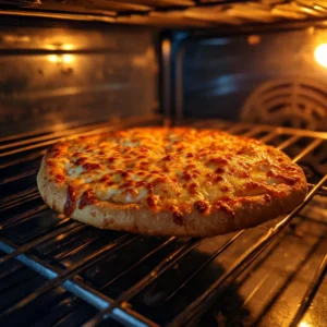 Cottage cheese crust baking to golden brown