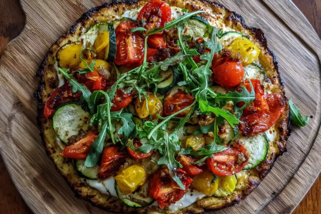 Cottage Cheese Pizza Crust Recipe – Quick, Healthy & Easy 28 Veggie pizza made on cottage cheese crust