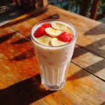 Tasty-style step-by-step recipe card for cottage cheese smoothie