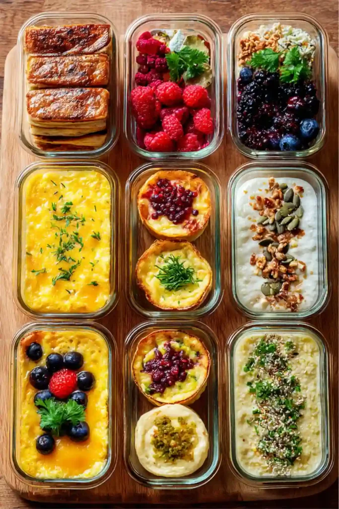11 High Protein Cottage Cheese Recipes You’ll Actually Crave 9 Cottage cheese meal prep with high-protein recipes in glass containers