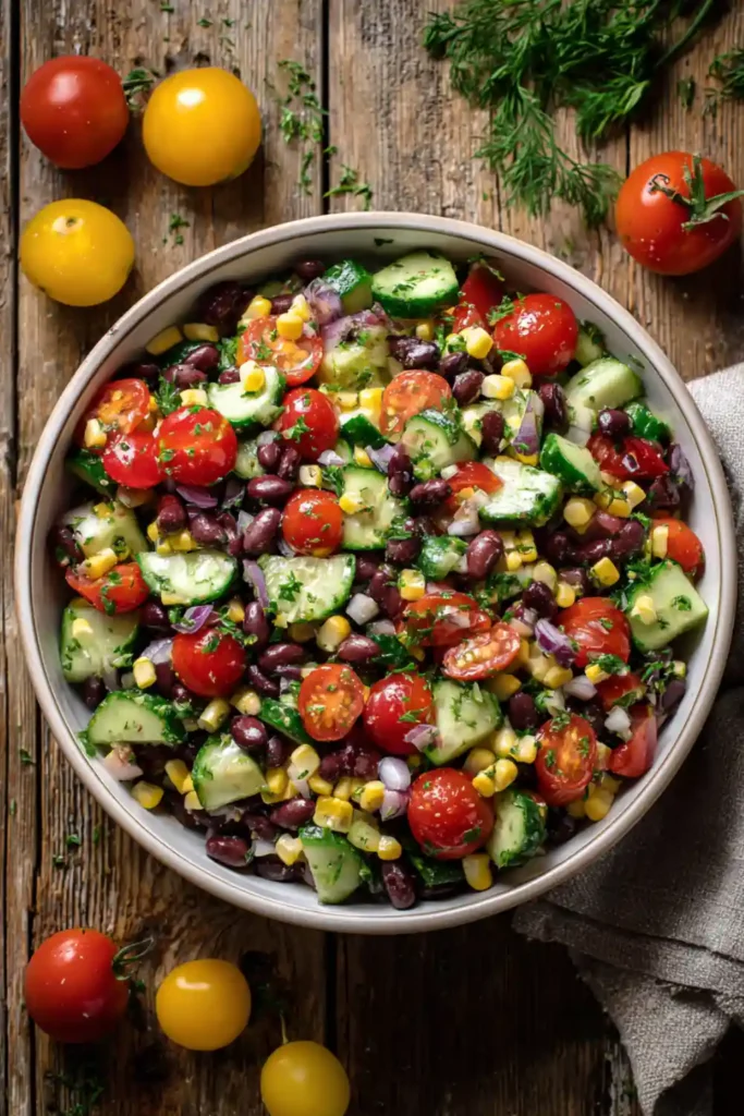 Mediterranean Black Bean and Corn Salad (Easy, Fresh & Flavorful Guide) 22 Pinterest image for Mediterranean black bean salad recipe