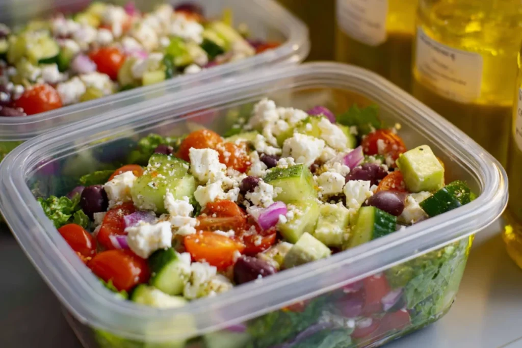 Mediterranean Chopped Salad Made Easy – Fresh, Crunchy, and So Satisfying 30 Prepped Mediterranean chopped salad in containers