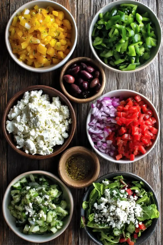 Mediterranean Chopped Salad Made Easy – Fresh, Crunchy, and So Satisfying 32 Step-by-step image of Mediterranean chopped salad preparation