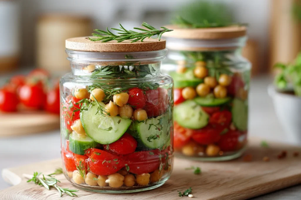 Mediterranean Cucumber Tomato Salad: The Best 10-Minute Summer Side 29 Mediterranean salad in meal prep jars