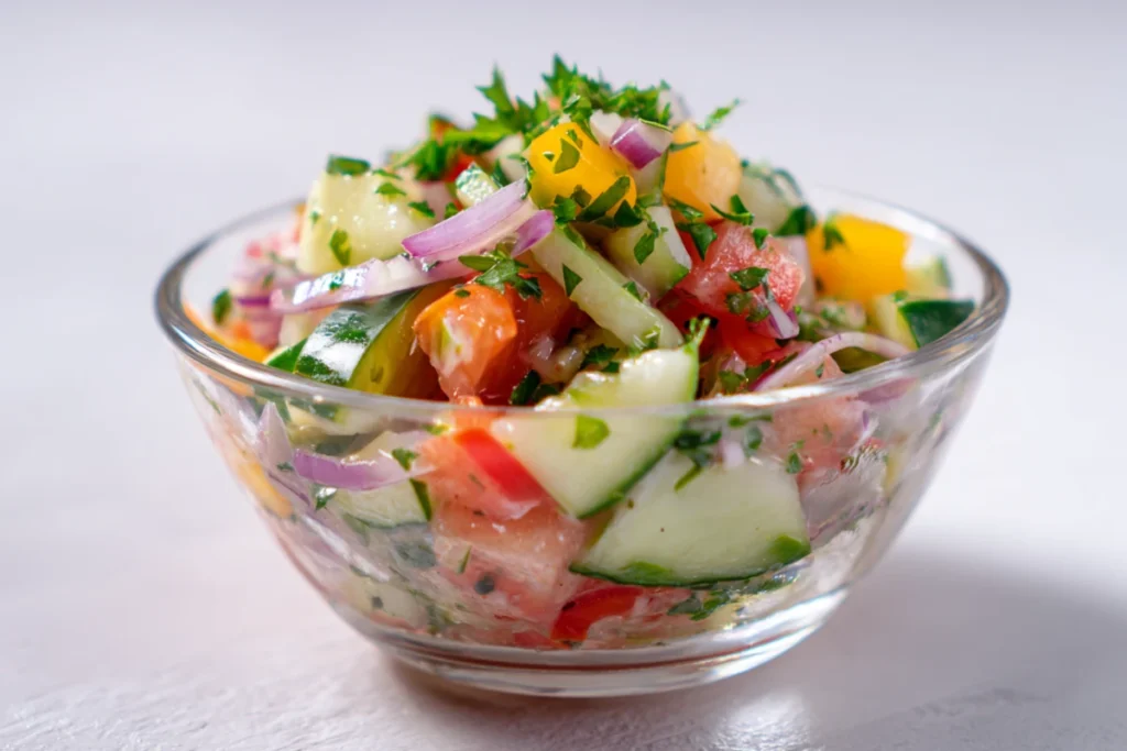 Mediterranean Cucumber Tomato Salad: The Best 10-Minute Summer Side 27 Oil-free Mediterranean cucumber tomato salad