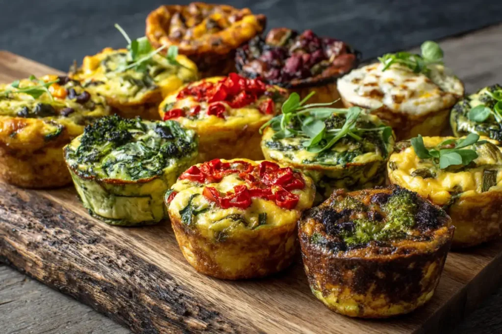 Mini Cottage Cheese Quiche Cups – The Best High-Protein, Crustless Meal Prep Idea 25 vegetarian mini cottage cheese quiche flavor board