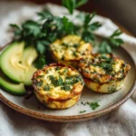 healthy plate of mini cottage cheese quiche cups