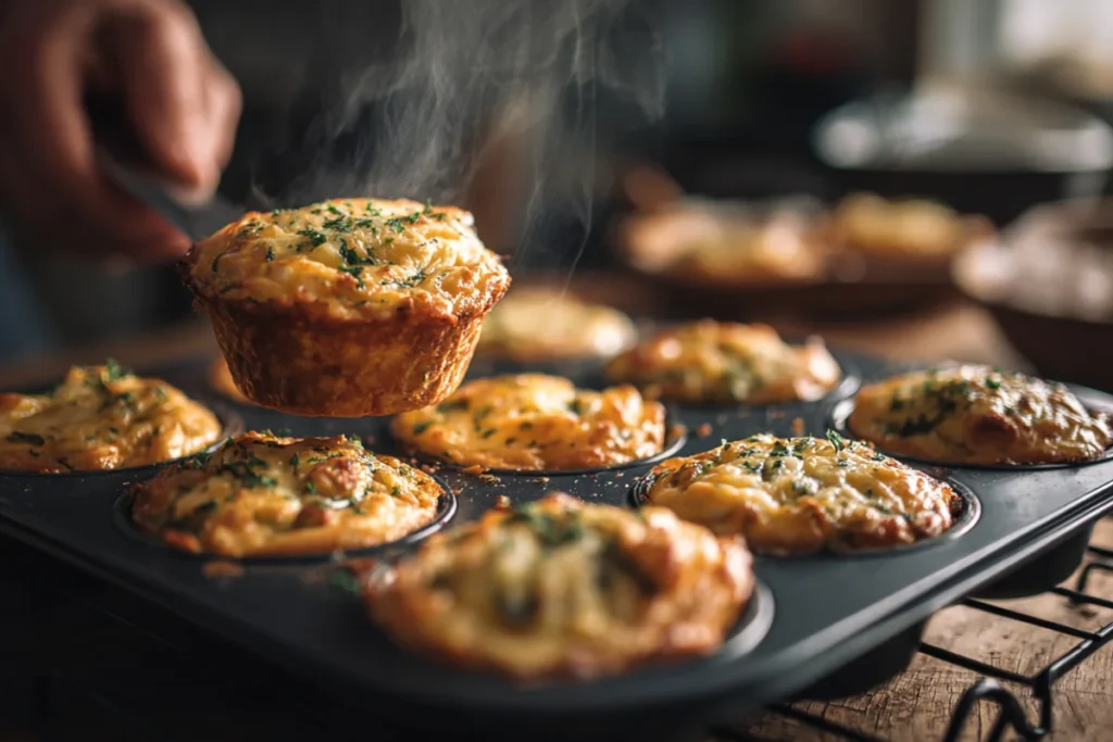 Mini Cottage Cheese Quiche Cups – The Best High-Protein, Crustless Meal Prep Idea 24 cooling and removing baked mini cottage cheese quiche cups