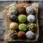 Step-by-step Tasty-style recipe card for making no bake protein balls.