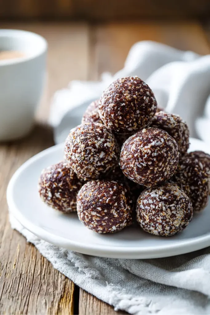 Healthy no-bake chocolate protein balls