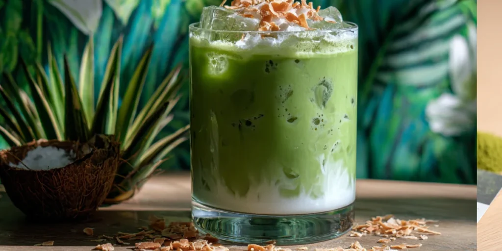 Make the Perfect Iced Matcha Latte Recipe at Home Today 20 Vegan iced matcha latte with coconut milk in glass