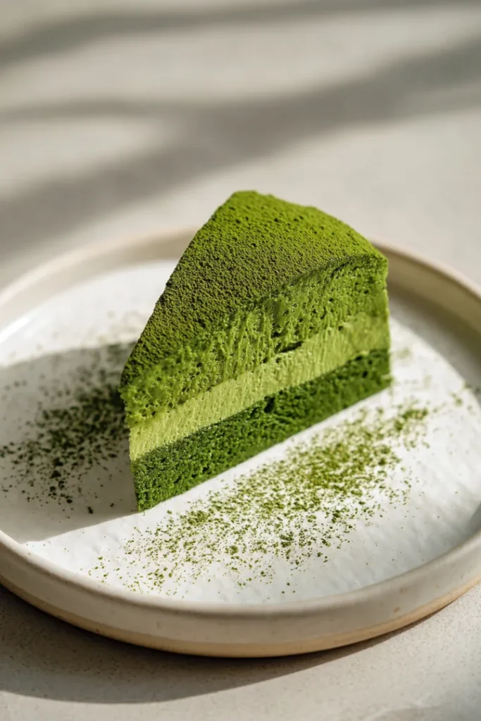How to Bake Matcha Gateau Recipe Like a Pro at Home 14 Slice of rich and moist matcha gateau