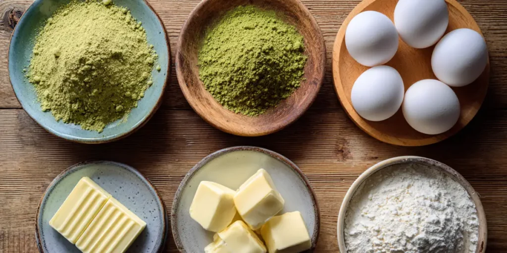 How to Bake Matcha Gateau Recipe Like a Pro at Home 15 Matcha gateau ingredients including matcha powder, white chocolate, eggs
