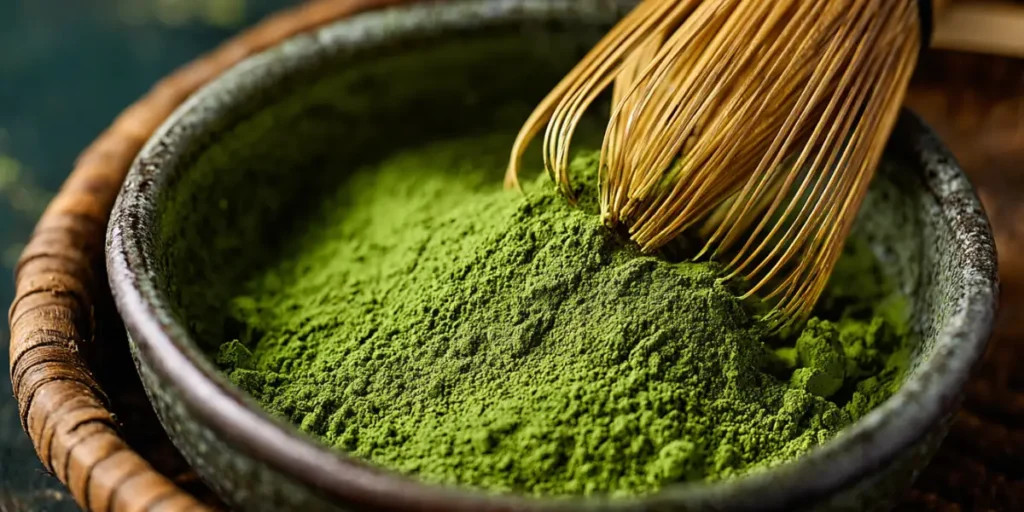 How to Bake Matcha Gateau Recipe Like a Pro at Home 16 Ceremonial-grade matcha powder in a ceramic bowl