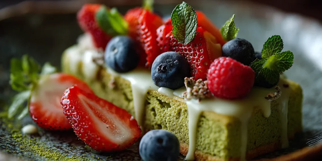 Matcha Recipes 7 Delicious Drinks & Desserts You Can Make at Home 9 Matcha gateau cake with white chocolate glaze