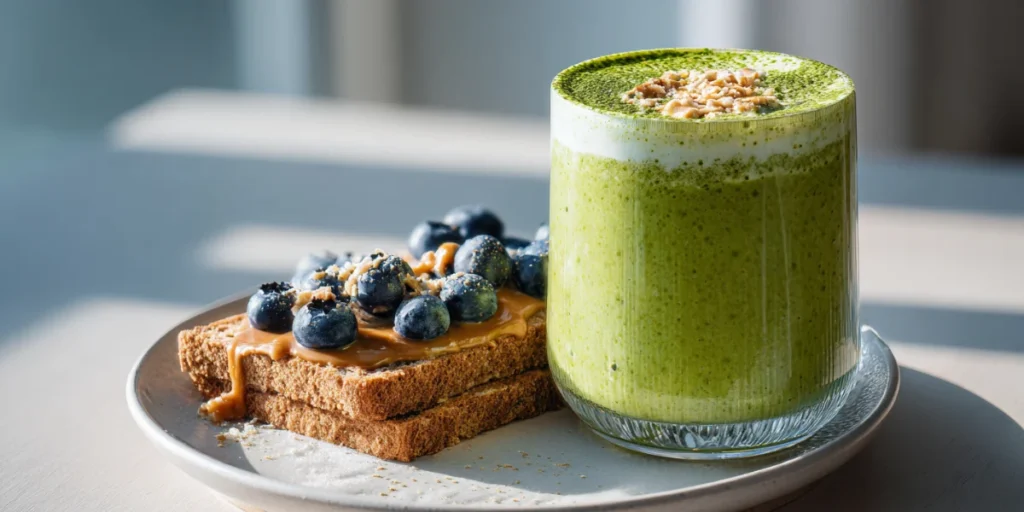 Powerful Matcha Smoothie Recipe to Start Your Day Right 22 Matcha smoothie with healthy breakfast
