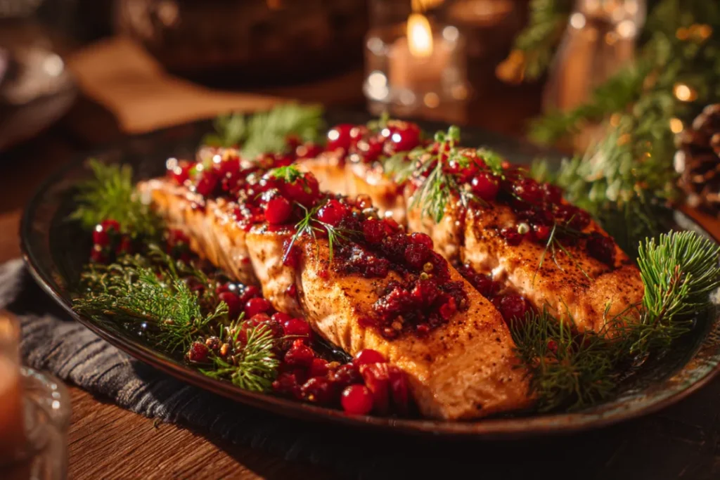 Festive holiday salmon