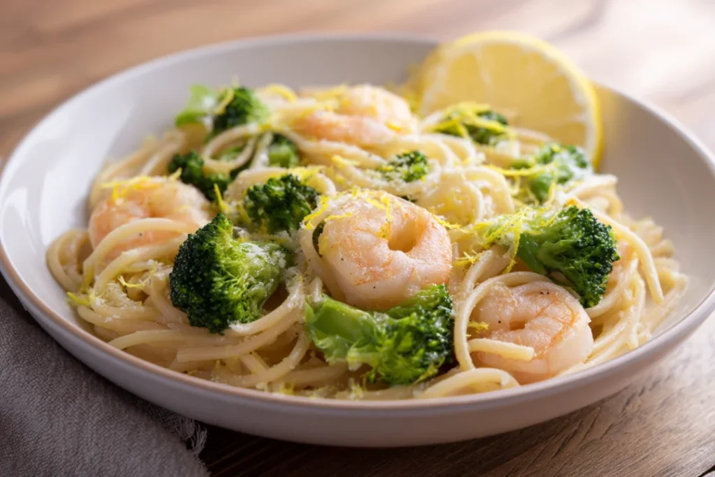 Lemon and Broccoli Pasta with Shrimp