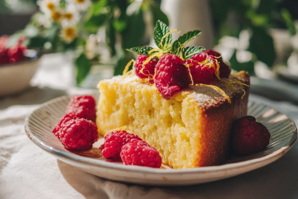 11 Wholesome Dessert Recipes That Taste Amazing 8 Raspberry and Lemon Polenta Cake