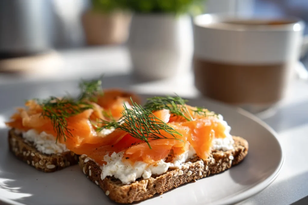 Smoked Salmon Cottage Cheese Toast