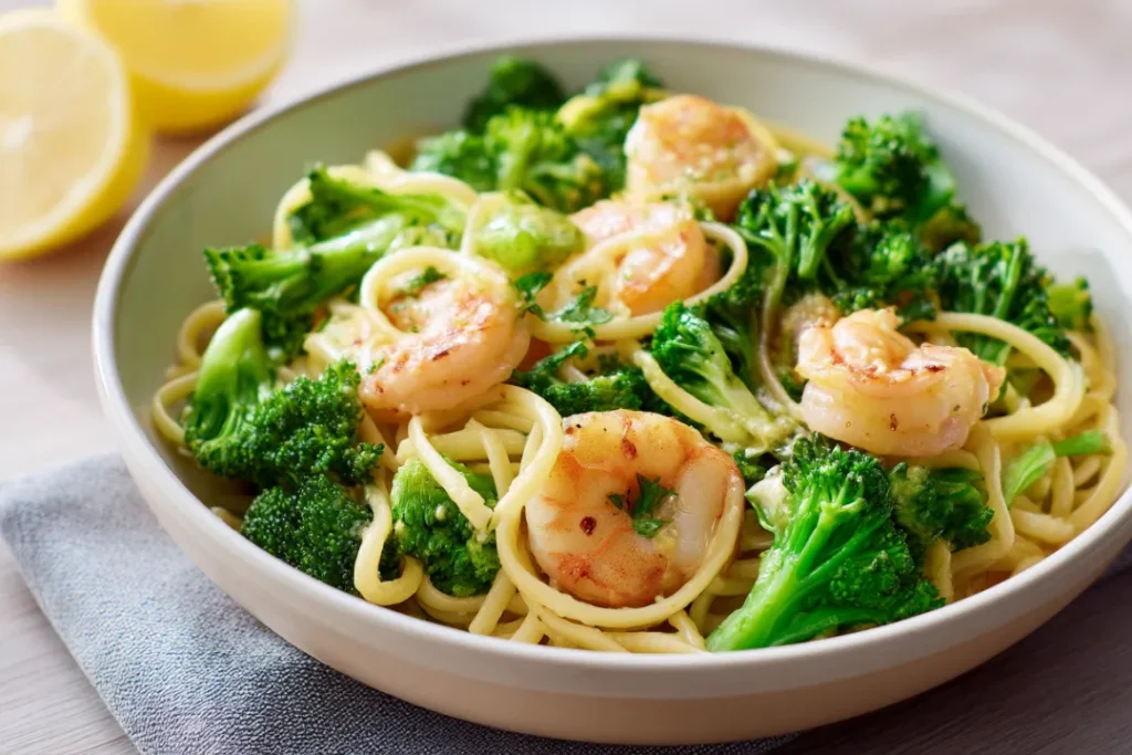Lemon Broccoli Pasta with Shrimp