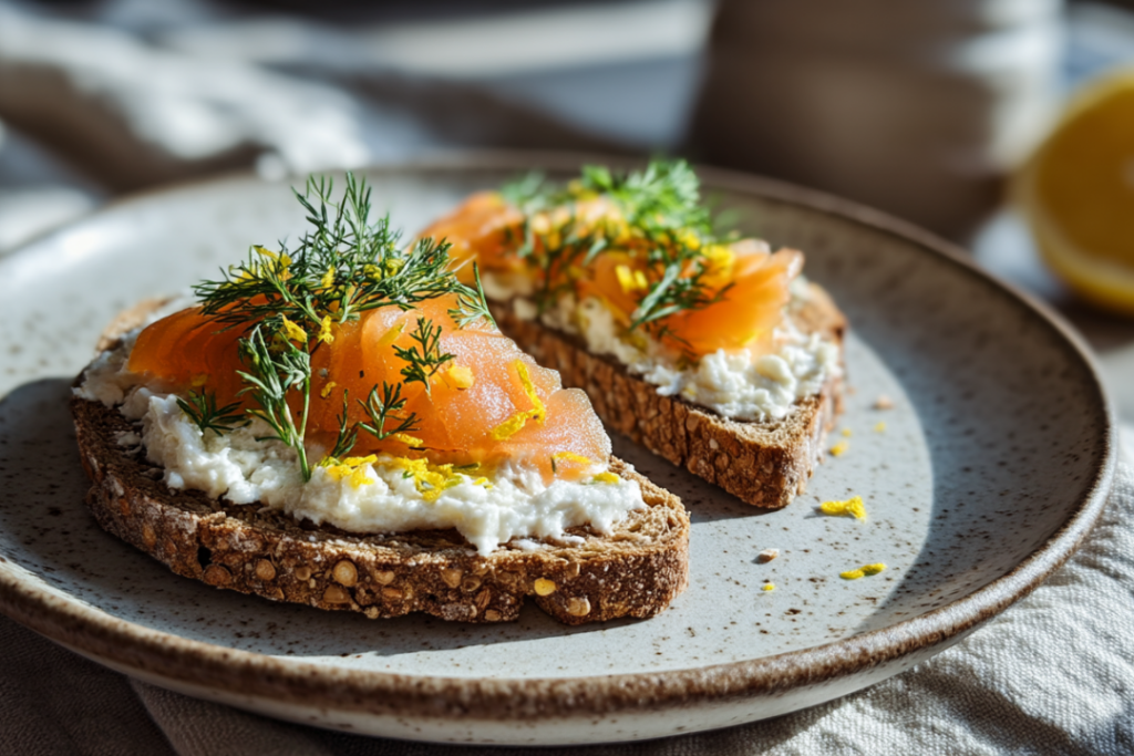 Smoked Salmon Cottage Cheese Toast