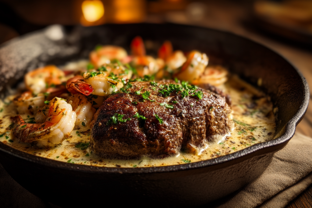 Steak and Seafood Skillet