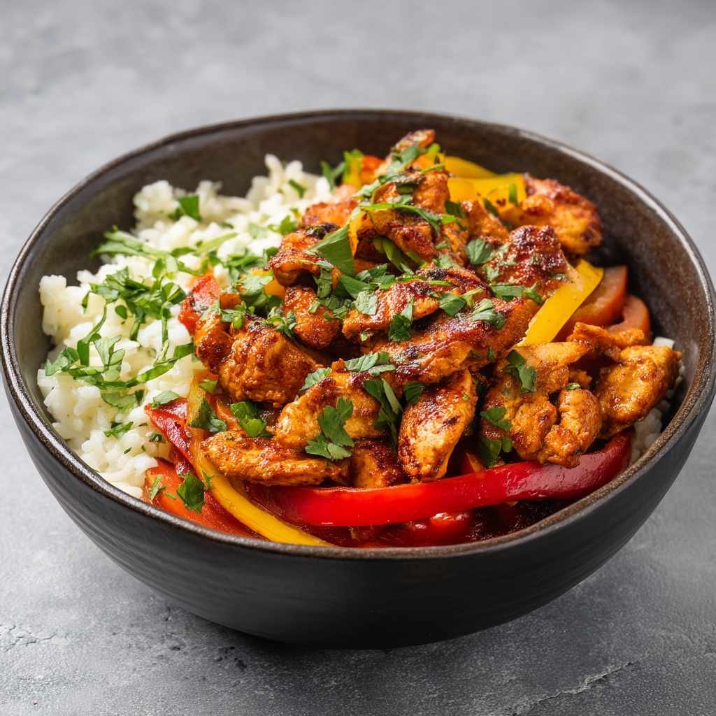 Deliciously Vibrant Chicken Fajita Bowl Recipe 11 processed 2674 3d7ee294